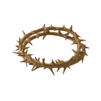 coroa do espinhos do Jesus Cristo. religião Páscoa símbolo salvação. 3d ícone gráfico desenhando isolado transparente png fundo