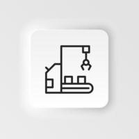 Industrial robot, manufacturing robot icon - Vector neumorphic style vector icon