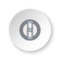 Round button for web icon, link, web, icon. Button banner round, badge interface for application illustration on white background vector