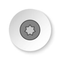 Round button for web icon, screw, screwdriver, star. Button banner round, badge interface for application illustration on white background vector