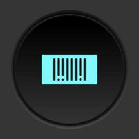 Dark button icon Mass production bar code. Button banner round badge interface for application illustration on darken background vector