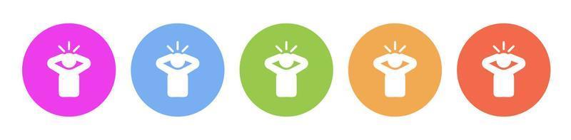 Multi colored icon Headache. Button banner round badge interface for application illustration on white background vector