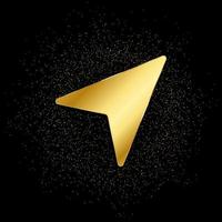 Cursor gold, icon. Vector illustration of golden particle on gold vector background