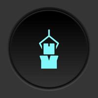 Dark button icon Mass production package. Button banner round badge interface for application illustration on darken background vector