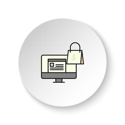 Round button for web icon, shopping online ,key, money. Button banner round, badge interface for application illustration on white background