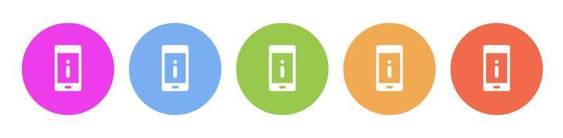 Multi colored icon phone alert error. Button banner round badge interface for application illustration on white background vector