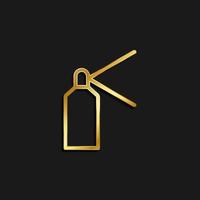 spray gold icon. Vector illustration of golden dark background .