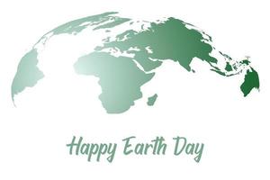 Happy Earth Day poster with world map vector illustration