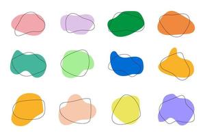 Collection of hand drawn flat abstract shapes. Irregular shape. vector