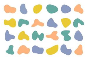 Collection of hand drawn flat abstract shapes. Irregular shape. vector