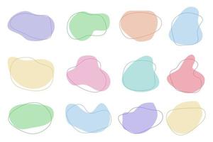 Collection of hand drawn flat abstract shapes. Irregular shape. vector