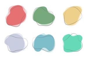 Collection of hand drawn flat abstract shapes. Irregular shape. vector