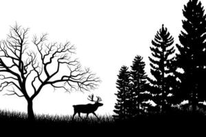 Tree silhouette background with tall and small trees. Forest silhouette illustration. vector