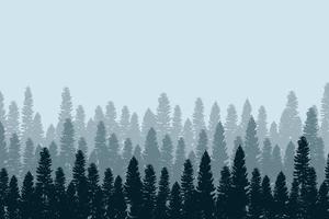 Tree silhouette background with tall and small trees. Forest silhouette illustration. vector