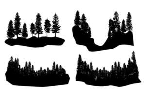 Tree silhouette background with tall and small trees. Forest silhouette illustration. vector