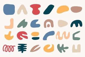 Collection of hand drawn flat abstract shapes. Irregular shape. vector