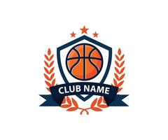 Basketball club logo. Basketball club emblem, sports logo design template vector