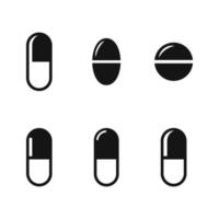 Medicine icon Vector. Pill Icon vector. capsule vector icon, flat design vector icon