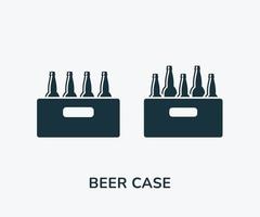 cerveza caso vector icono símbolo. cerveza cajas vector icono