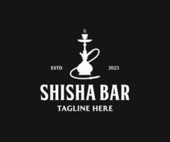 narguile shisha de fumar logo icono vector modelo para cafetería, comercio, club, salón