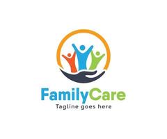 Family care logo design. People care logo template vector