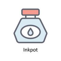 Inkpot Vector Fill outline Icons. Simple stock illustration stock