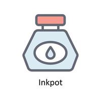 Inkpot Vector Fill outline Icons. Simple stock illustration stock