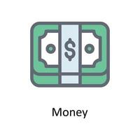 Money Vector Fill outline Icons. Simple stock illustration stock