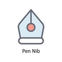 Pen Nib Vector Fill outline Icons. Simple stock illustration stock