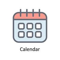 Calendar Vector Fill outline Icons. Simple stock illustration stock