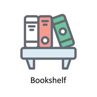 Bookshelf Vector Fill outline Icons. Simple stock illustration stock