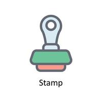 Stamp Vector Fill outline Icons. Simple stock illustration stock