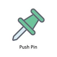 Push Pin Vector Fill outline Icons. Simple stock illustration stock