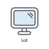 lcd vector llenar contorno iconos sencillo valores ilustración valores