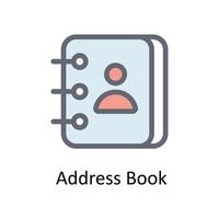 Address Book Vector Fill outline Icons. Simple stock illustration stock