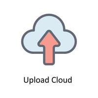 Upload Cloud  Vector Fill outline Icons. Simple stock illustration stock