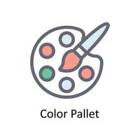 Color Pallet Vector Fill outline Icons. Simple stock illustration stock