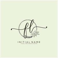 Initial FL feminine logo collections template. handwriting logo of initial signature, wedding, fashion, jewerly, boutique, floral and botanical with creative template for any company or business. vector