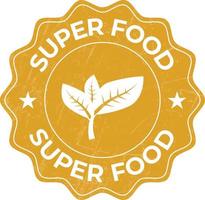 Superfood Badge, Super Food Seal, Superfood Sticker, Sign, Label, Tag, Symbol, Emblem, Logo, Icon, Vintage Style with Grunge Effect vector