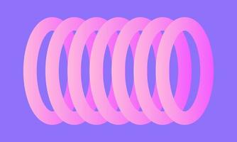 Abstract poster with colorful 3d rings. Geometric gradient background in minimal style. Vector clipart