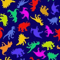 Colorful pattern of dinosaurs in flat style for print and design. Vector illustration.