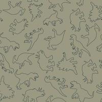 Dinosaur pattern in linear style for print and decoration. Vector illustration.