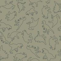 Dinosaur pattern in linear style for print and decoration. Vector illustration.