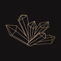 crystals gold contour vector