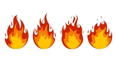 fire blaze set vector