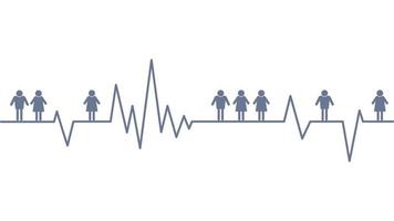 heartbeat and many people vector