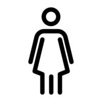 Vector woman toilet icon. Female sign. Only women wc. Bathroom for girls. Editable stroke.