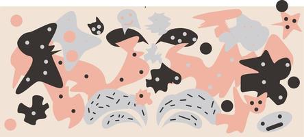 Modern artistic illustration pattern. Creative collage with abstract shapes. vector