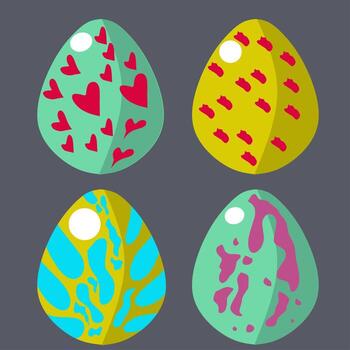 Set Of Colorful Easter Eggs design. Easter design element vector