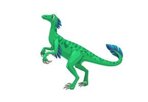 Cartoon troodon dinosaur isolated vector character